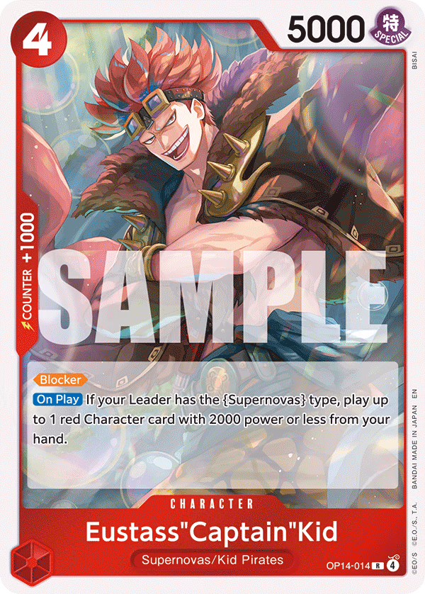 Eustass"Captain"Kid One Piece card (OP14-014, The Azure Sea's Seven)
