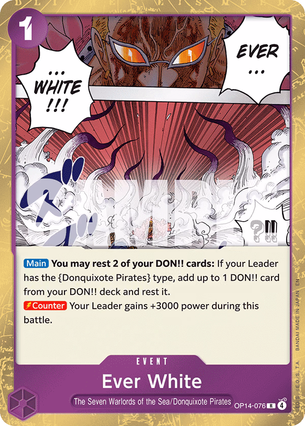 Ever White One Piece card (OP14-076, The Azure Sea's Seven)