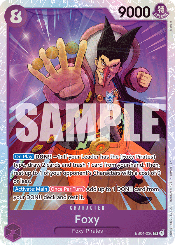 Foxy One Piece card (EB04-036, The Azure Sea's Seven)