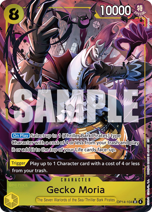 Gecko Moria (Alternate Art) One Piece card (OP14-104, The Azure Sea's Seven)
