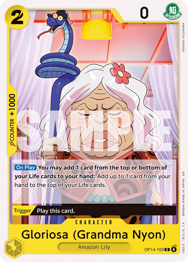 Gloriosa (Grandma Nyon) One Piece card (OP14-103, The Azure Sea's Seven)