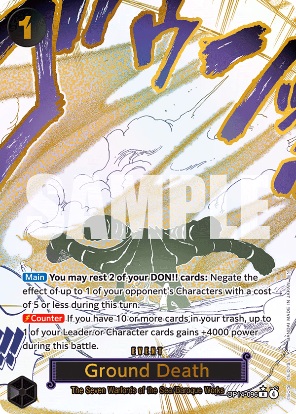 Ground Death (Alternate Art) One Piece card (OP14-096, The Azure Sea's Seven)