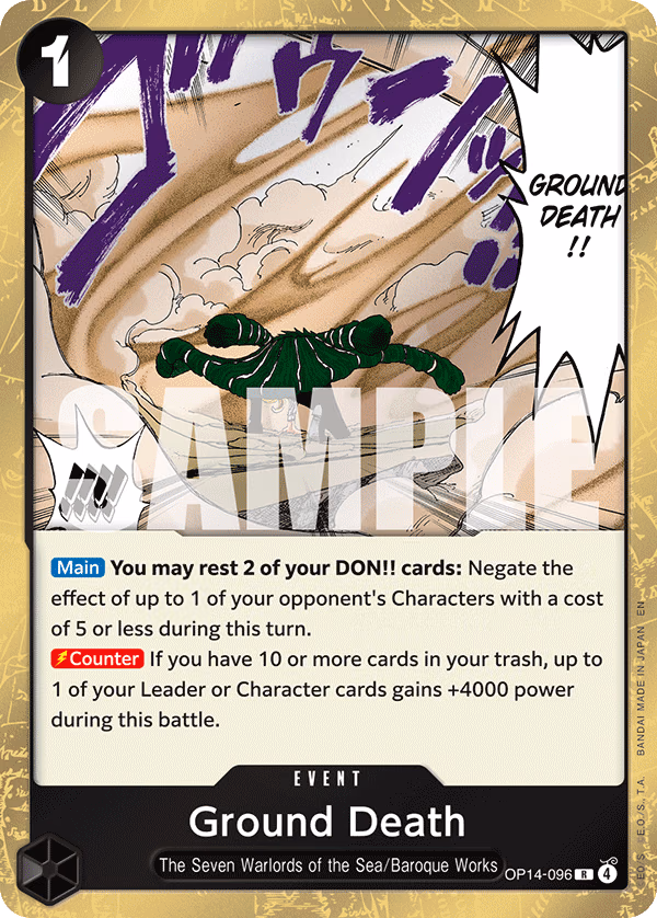Ground Death One Piece card (OP14-096, The Azure Sea's Seven)