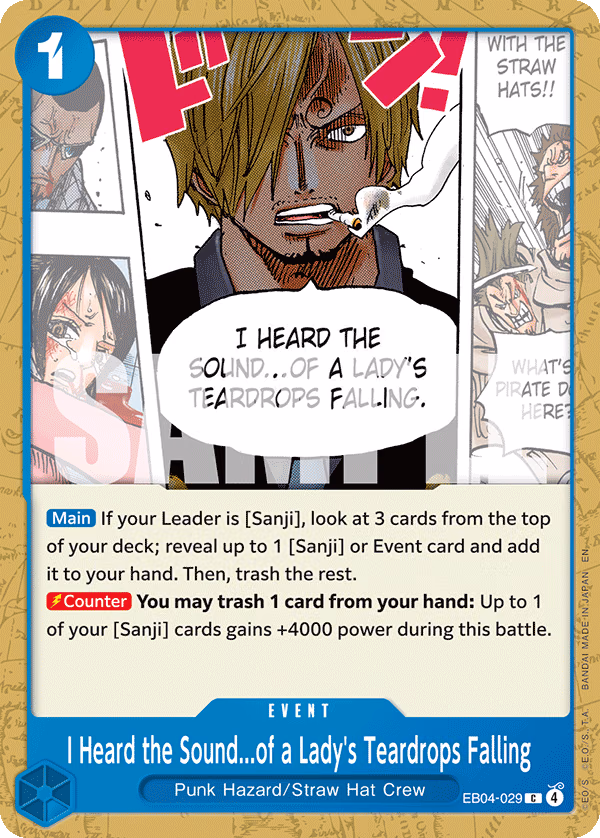 I Heard the Sound...of a Lady's Teardrops Falling One Piece card (EB04-029, The Azure Sea's Seven)