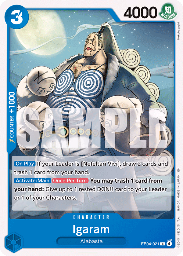 Igaram One Piece card (EB04-021, The Azure Sea's Seven)