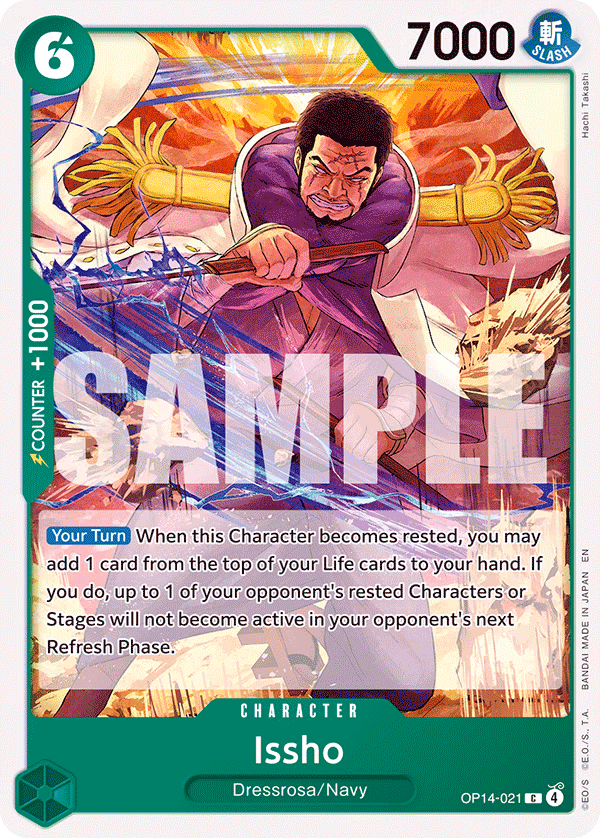 Issho One Piece card (OP14-021, The Azure Sea's Seven)