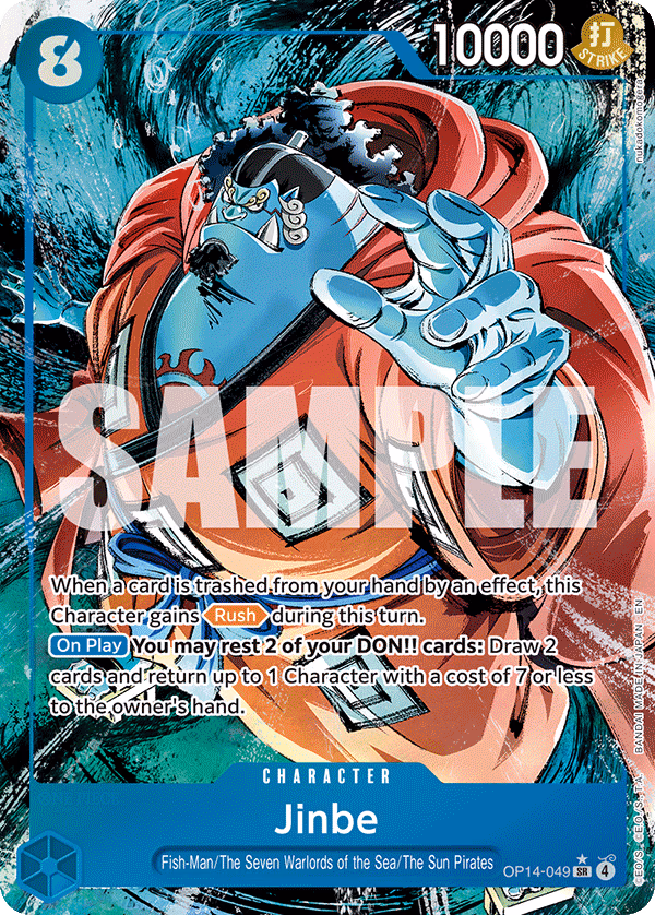 Jinbe (Alternate Art) One Piece card (OP14-049, The Azure Sea's Seven)