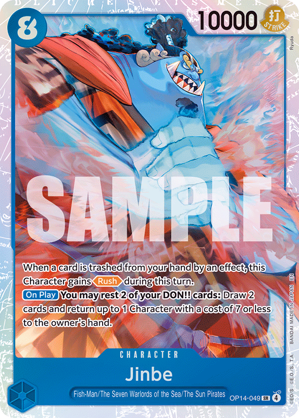 Jinbe One Piece card (OP14-049, The Azure Sea's Seven)