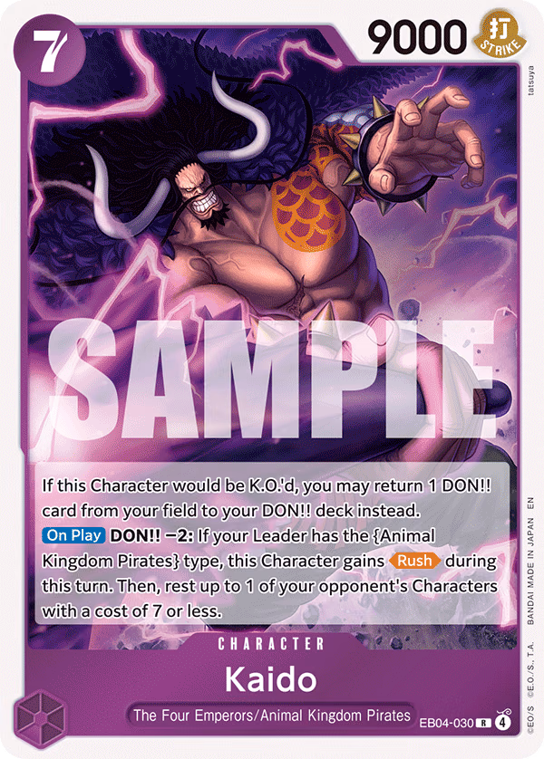 Kaido One Piece card (EB04-030, The Azure Sea's Seven)