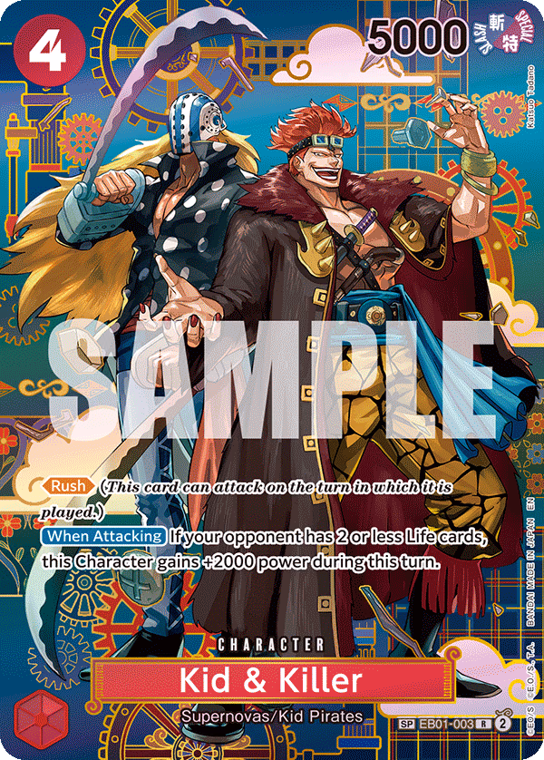 Kid & Killer (SP Card) One Piece card (EB01-003, The Azure Sea's Seven)