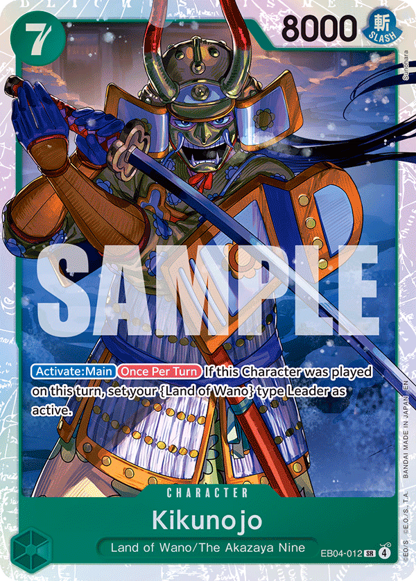 Kikunojo One Piece card (EB04-012, The Azure Sea's Seven)