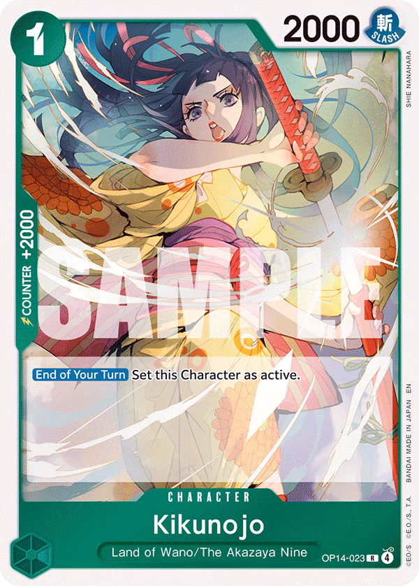 Kikunojo One Piece card (OP14-023, The Azure Sea's Seven)