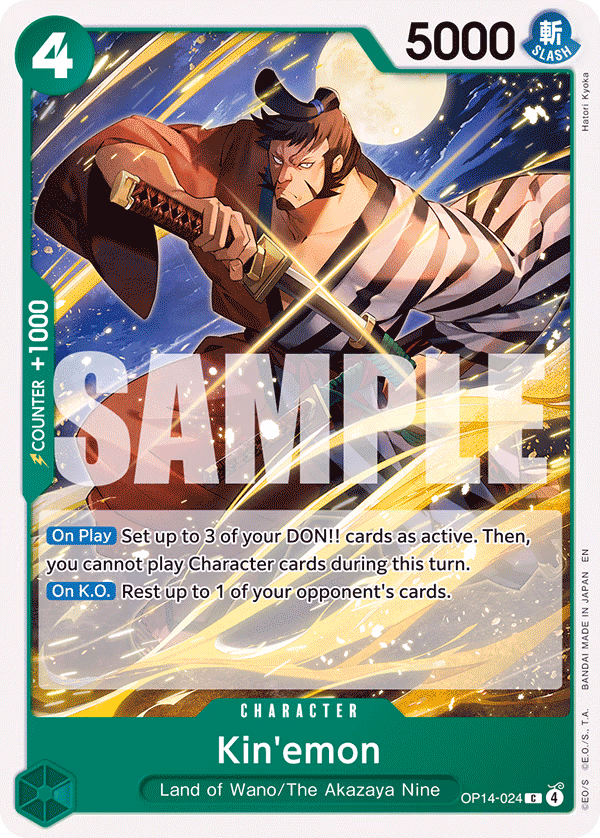 Kin'emon One Piece card (OP14-024, The Azure Sea's Seven)