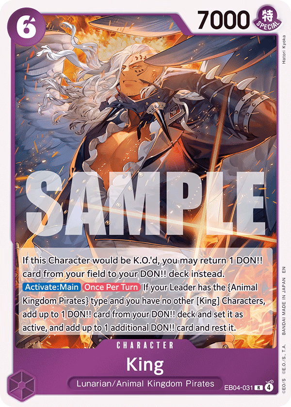 King One Piece card (EB04-031, The Azure Sea's Seven)