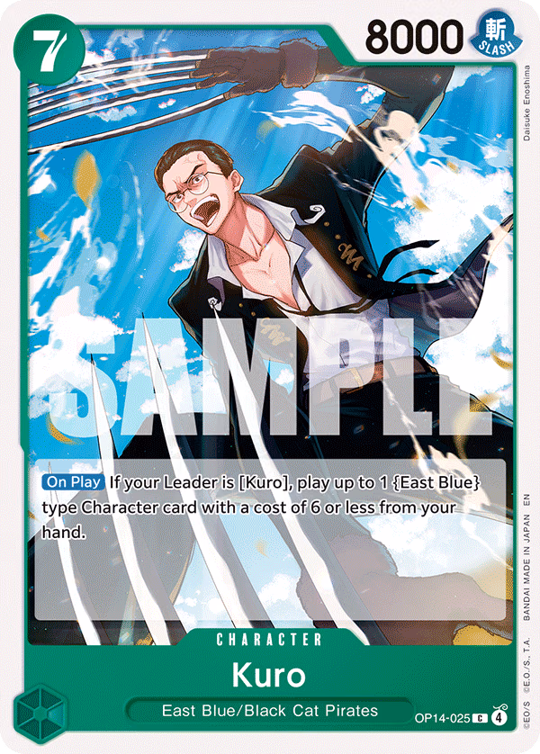 Kuro One Piece card (OP14-025, The Azure Sea's Seven)