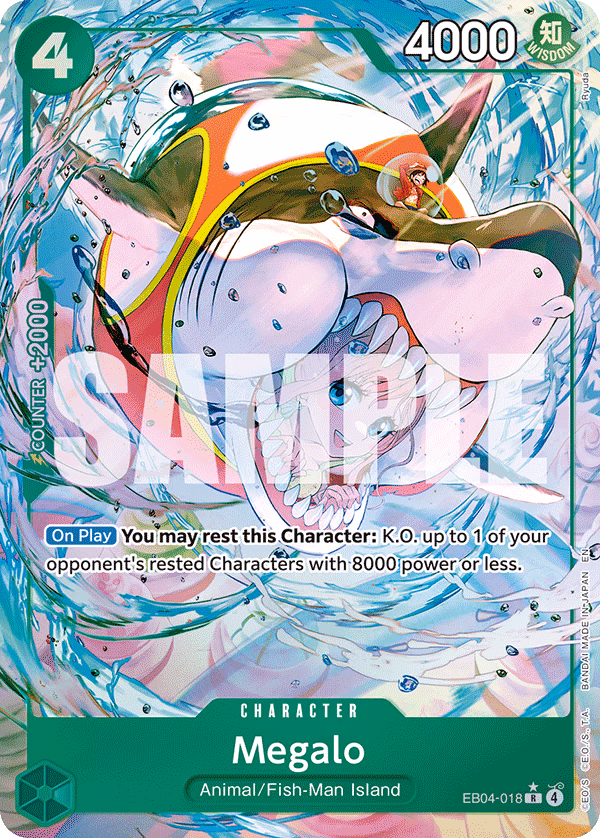 Megalo (Alternate Art) One Piece card (EB04-018, The Azure Sea's Seven)