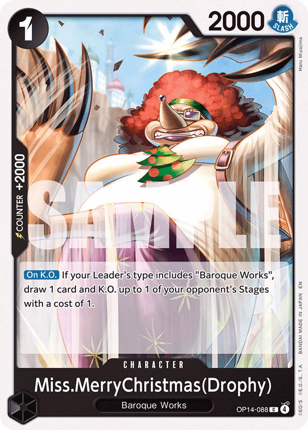 Miss.MerryChristmas(Drophy) One Piece card (OP14-088, The Azure Sea's Seven)