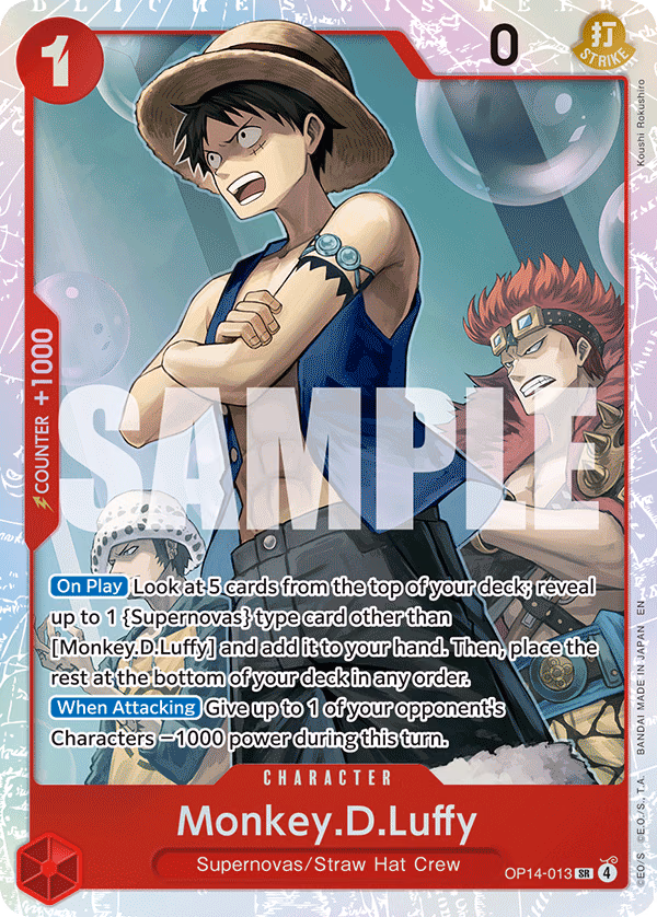 Monkey.D.Luffy One Piece card (OP14-013, The Azure Sea's Seven)