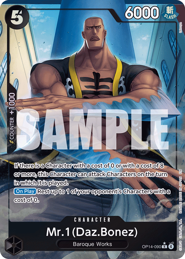 Mr.1(Daz.Bonez) (Alternate Art) One Piece card (OP14-090, The Azure Sea's Seven)