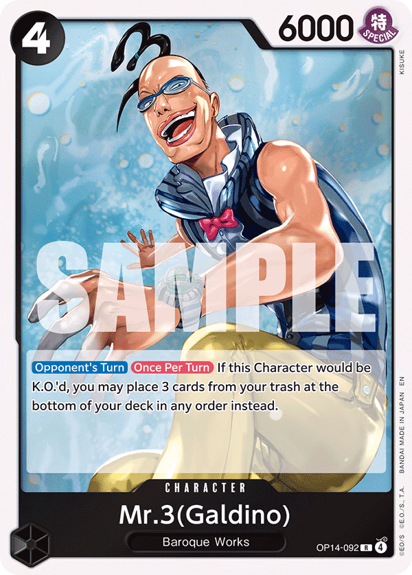 Mr.3(Galdino) One Piece card (OP14-092, The Azure Sea's Seven)