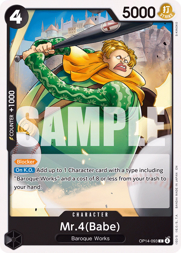 Mr.4(Babe) One Piece card (OP14-093, The Azure Sea's Seven)