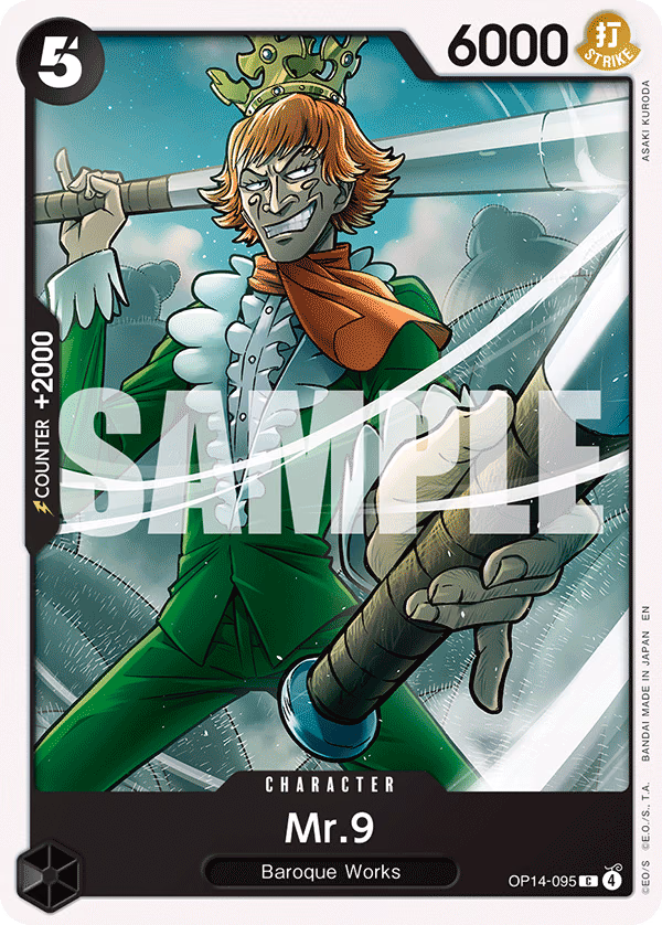 Mr.9 One Piece card (OP14-095, The Azure Sea's Seven)