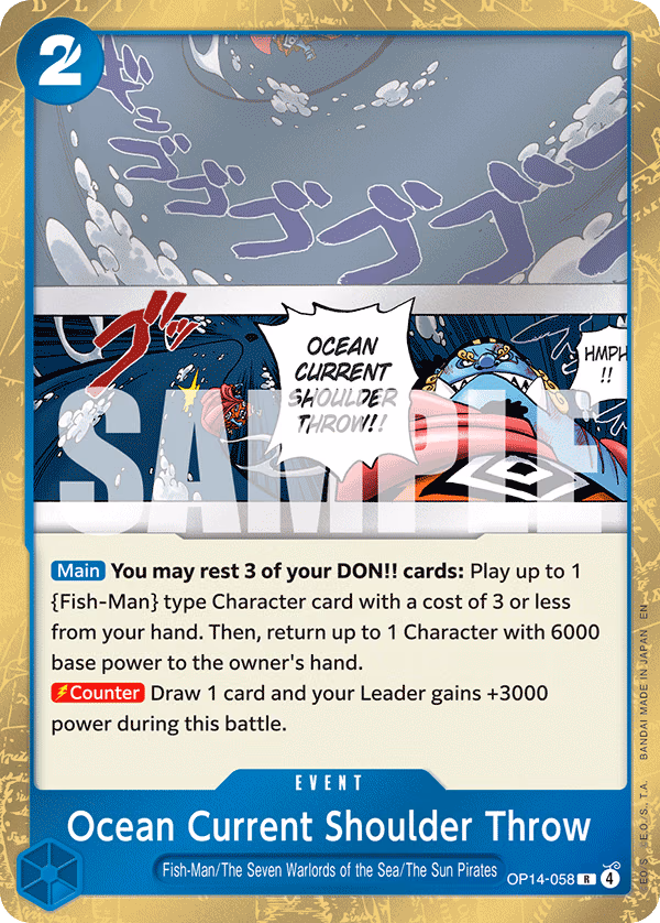 Ocean Current Shoulder Throw One Piece card (OP14-058, The Azure Sea's Seven)