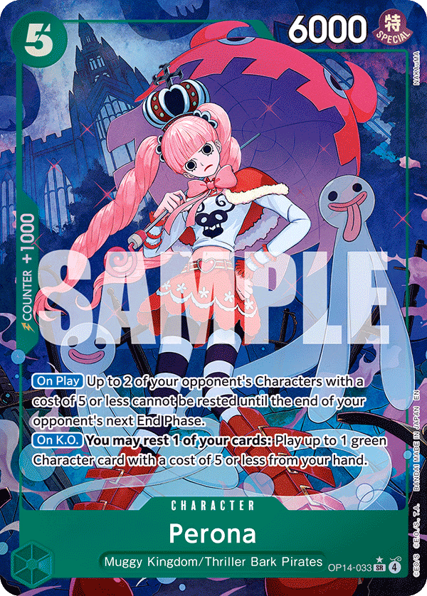 Perona (Alternate Art) One Piece card (OP14-033, The Azure Sea's Seven)