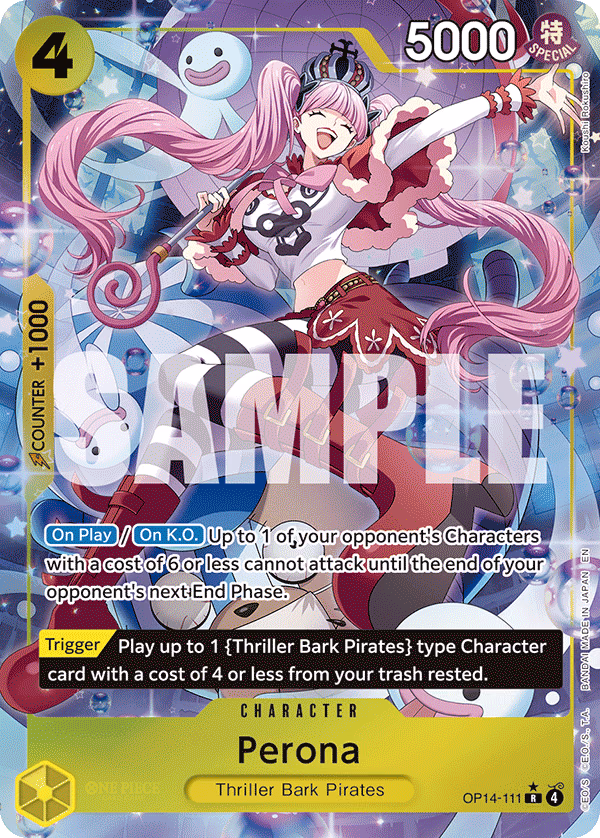 Perona (Alternate Art) One Piece card (OP14-111, The Azure Sea's Seven)