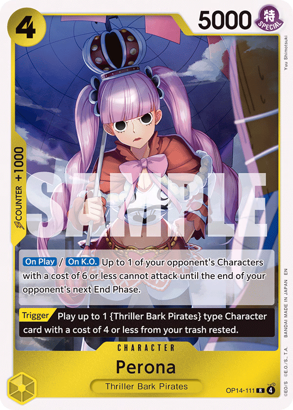 Perona One Piece card (OP14-111, The Azure Sea's Seven)