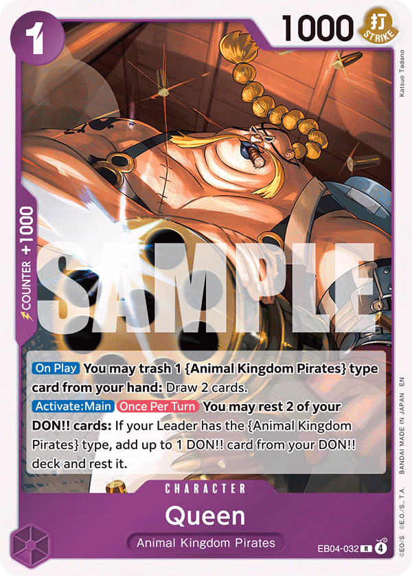 Queen One Piece card (EB04-032, The Azure Sea's Seven)