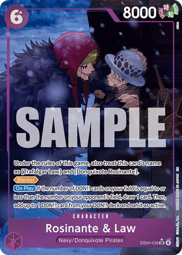 Rosinante & Law (Alternate Art) One Piece card (EB04-038, The Azure Sea's Seven)