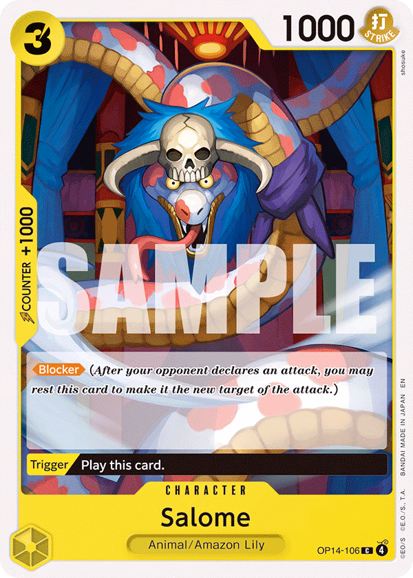 Salome One Piece card (OP14-106, The Azure Sea's Seven)