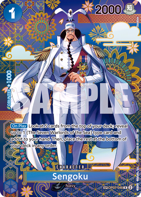 Sengoku (SP Card) One Piece card (OP07-046, The Azure Sea's Seven)