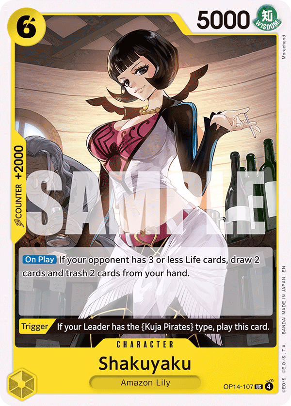 Shakuyaku One Piece card (OP14-107, The Azure Sea's Seven)