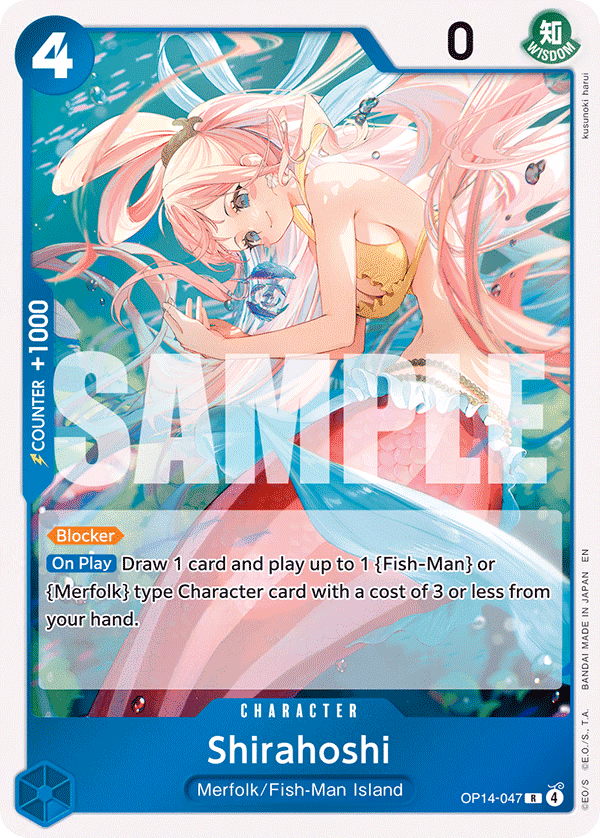 Shirahoshi One Piece card (OP14-047, The Azure Sea's Seven)