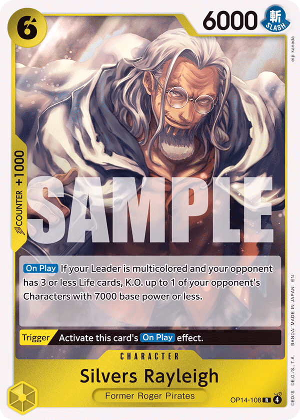 Silvers Rayleigh One Piece card (OP14-108, The Azure Sea's Seven)