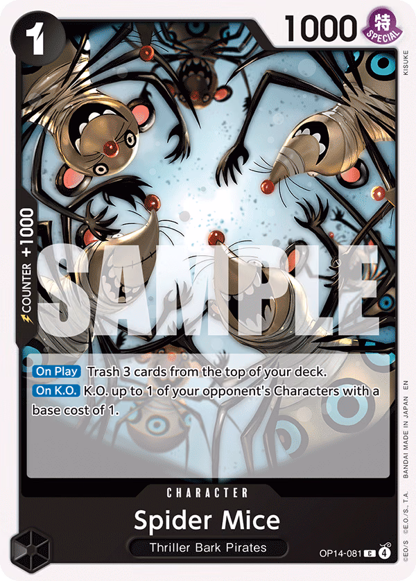 Spider Mice One Piece card (OP14-081, The Azure Sea's Seven)