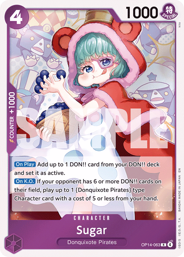 Sugar One Piece card (OP14-063, The Azure Sea's Seven)