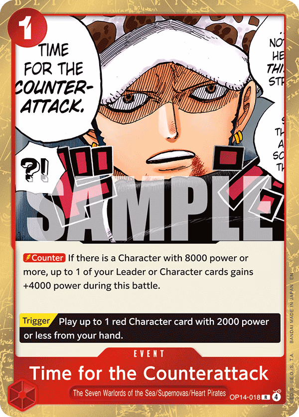 Time for the Counterattack One Piece card (OP14-018, The Azure Sea's Seven)