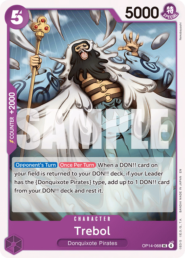 Trebol One Piece card (OP14-068, The Azure Sea's Seven)