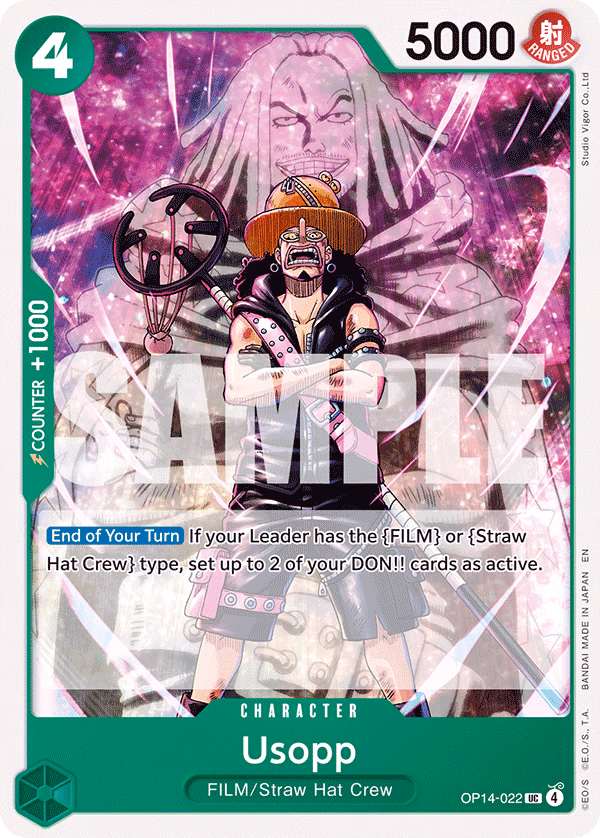 Usopp One Piece card (OP14-022, The Azure Sea's Seven)