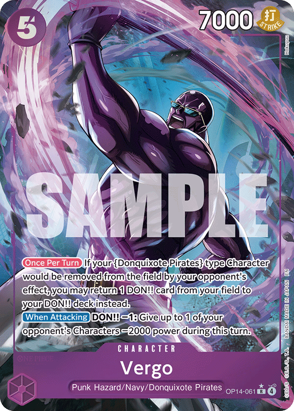 Vergo (Alternate Art) One Piece card (OP14-061, The Azure Sea's Seven)