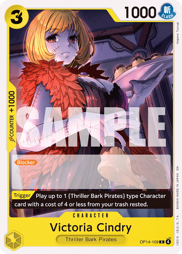 Victoria Cindry One Piece card (OP14-109, The Azure Sea's Seven)