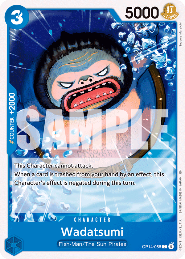 Wadatsumi One Piece card (OP14-056, The Azure Sea's Seven)