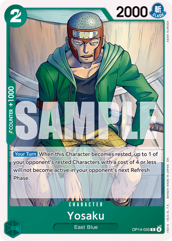 Yosaku One Piece card (OP14-035, The Azure Sea's Seven)