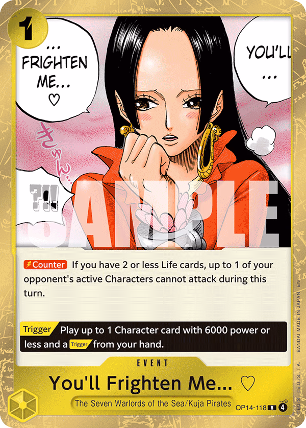 You'll Frighten Me... ♡ One Piece card (OP14-118, The Azure Sea's Seven)