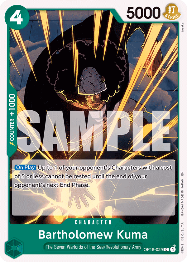 Bartholomew Kuma One Piece card (OP15-029, Adventure on Kami's Island)