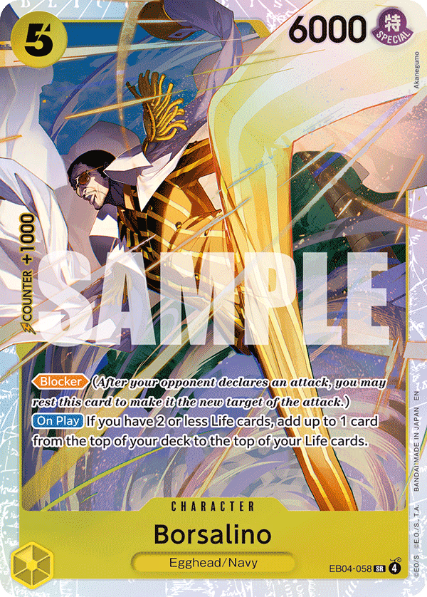 Borsalino One Piece card (EB04-058, Adventure on Kami's Island)