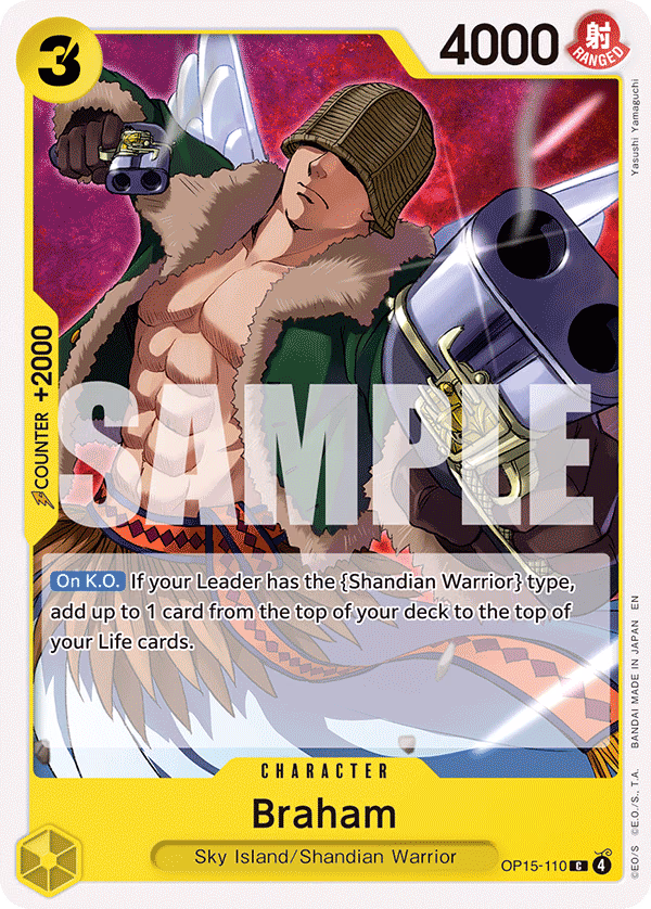 Braham One Piece card (OP15-110, Adventure on Kami's Island)
